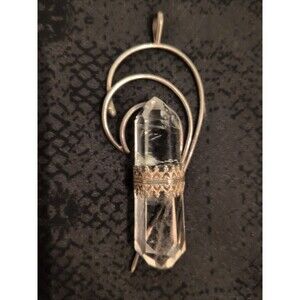 Vintage Quatz Natural Healing Crystal Pendant Hand Made